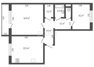 Продается 2-комнатная квартира, 51.4 м2, Омск, 3-й Амурский проезд, 3, Центральный округ