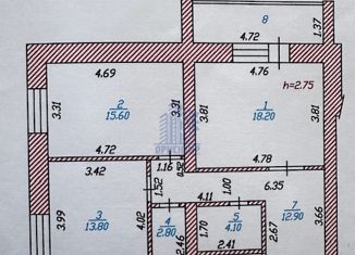 Продажа 2-ком. квартиры, 76 м2, Чувашия, проспект Максима Горького, 26