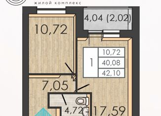 Продается однокомнатная квартира, 42.1 м2, Пермь, улица Борцов Революции, 1Ак6, Ленинский район