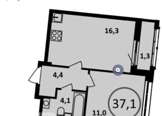 Продам однокомнатную квартиру, 37.4 м2, деревня Николо-Хованское, СНТ Коммунарка-2, 5с1