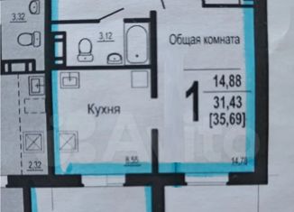 Продажа однокомнатной квартиры, 34 м2, Челябинск, улица Молодогвардейцев, 74, жилой район Академ Риверсайд