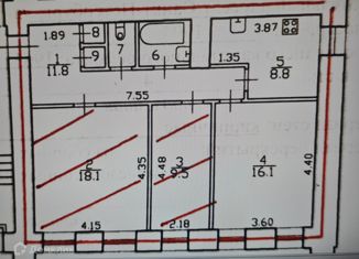 Продаю трехкомнатную квартиру, 69.5 м2, Санкт-Петербург, улица Чапаева, 19, улица Чапаева