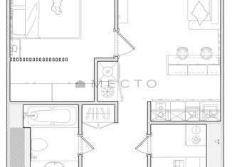 Продам 1-комнатную квартиру, 43 м2, Москва, улица Генерала Глаголева, 14Ак1, метро Народное Ополчение