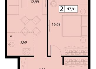 Продается 2-комнатная квартира, 47.91 м2, Москва, Большой Волоколамский проезд, 23, станция Покровское-Стрешнево