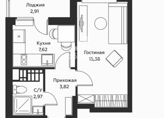 Продажа 1-комнатной квартиры, 30.4 м2, Екатеринбург, микрорайон Светлый, 10