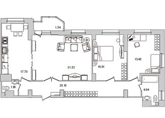 3-ком. квартира на продажу, 105.4 м2, Санкт-Петербург, улица Руднева, 18, ЖК Шекспир