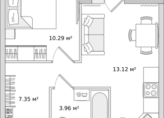 Продаю 1-ком. квартиру, 33.8 м2, Мурино, улица Шоссе в Лаврики, 51