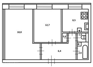 2-комнатная квартира на продажу, 50.6 м2, Санкт-Петербург, Шлиссельбургский проспект, 20к2, метро Рыбацкое