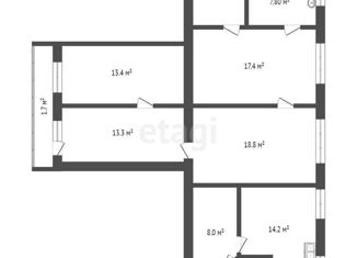 Пятикомнатная квартира на продажу, 101 м2, Симферополь, Киевская улица, 112, Железнодорожный район