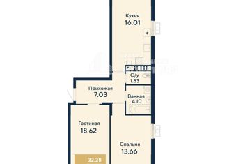 Продаю 2-ком. квартиру, 65.24 м2, село Мирное, улица Труда, 44