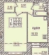 Продается однокомнатная квартира, 39.5 м2, Ярославль, Шпальная улица, 64/11, ЖК Золотая Россыпь 2
