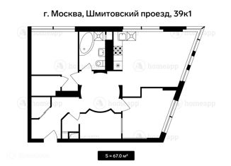 Продается 3-ком. квартира, 67 м2, Москва, Шмитовский проезд, 39к1, станция Шелепиха