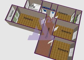 Продам 4-ком. квартиру, 77.8 м2, село Ребриха, улица Ленина, 129