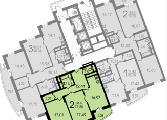 Продажа 2-ком. квартиры, 73 м2, Москва, улица Лобачевского, 118к2, район Раменки