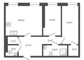 Продам 3-комнатную квартиру, 93.5 м2, Тюменская область, улица Республики, 204к3