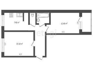Продаю 2-комнатную квартиру, 47.8 м2, Вологда, Воркутинская улица, 6А, 5-й микрорайон