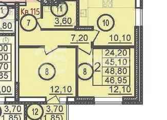 Продаю 2-ком. квартиру, 49 м2, Ростов-на-Дону, Магнитогорская улица, 2В, ЖК Екатерининский