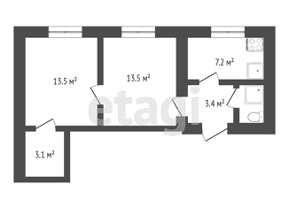 Продажа 2-комнатной квартиры, 43 м2, Симферополь, улица Желябова, 19, Железнодорожный район
