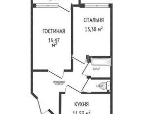 2-ком. квартира на продажу, 61.8 м2, Краснодар, улица имени Ф.И. Шаляпина, 30/1к1, микрорайон Завод Радиоизмерительных Приборов