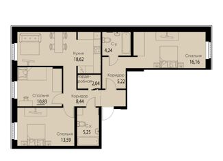 Продается 3-комнатная квартира, 84.39 м2, Санкт-Петербург, улица Решетникова, 22И, улица Решетникова