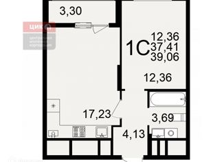 Продам 1-ком. квартиру, 39.06 м2, Рязанская область, Льговская улица, 10