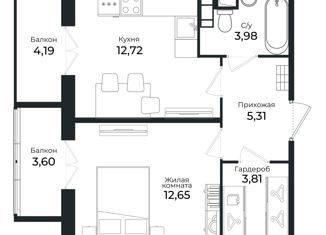 Продается однокомнатная квартира, 37.7 м2, Сертолово