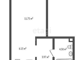 Квартира на продажу студия, 26.43 м2, Тюмень, улица Тимофея Чаркова, 87, ЖК Звёздный