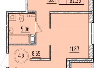 Продается 2-комнатная квартира, 57.21 м2, посёлок Шушары, Образцовая улица, 6к3, ЖК Образцовый Квартал 8