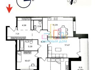 Трехкомнатная квартира на продажу, 98 м2, Москва, Восточная улица, 4Ак7, Восточная улица