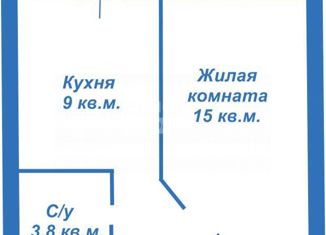 Продается 1-ком. квартира, 41 м2, село Чигири, Красивая улица, 23А