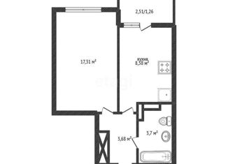 Продажа 1-ком. квартиры, 34.8 м2, Краснодарский край, Питерская улица, 40