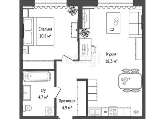 Продам 1-комнатную квартиру, 37 м2, Тюменская область, улица Первооткрывателей, 6