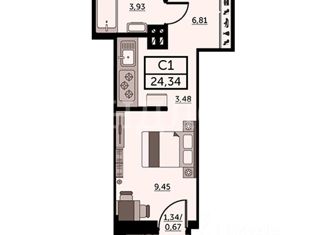 Продаю квартиру студию, 25.67 м2, Ростов-на-Дону, Красноармейская улица, 157В/83с1, ЖК Рубин