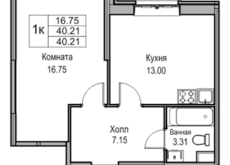 Продажа 1-ком. квартиры, 40 м2, Санкт-Петербург, Ивинская улица, 11, муниципальный округ Лахта-Ольгино