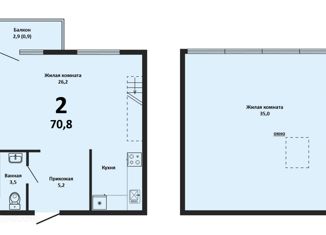 Продается 2-ком. квартира, 52.5 м2, Краснодар, улица Генерала Петрова, 41, ЖК Британия 2