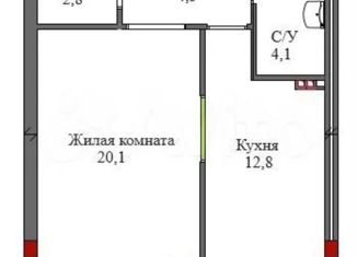 Продается однокомнатная квартира, 45.3 м2, Кабардино-Балкариия, проспект Шогенцукова, 21