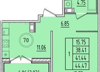 Продажа 1-ком. квартиры, 38.41 м2, Санкт-Петербург, Образцовая улица, 6к1