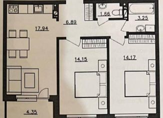 Продажа 2-комнатной квартиры, 61 м2, коттеджный поселок Счастье, Кленовая улица, 13
