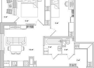 Продажа 2-комнатной квартиры, 58.31 м2, Санкт-Петербург, Белоостровская улица, 10к1, метро Лесная