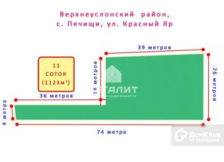 Продается земельный участок, 11.23 сот., село Печищи, улица Красный Яр