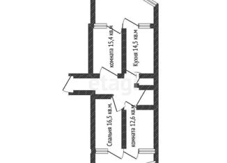 Продам 3-ком. квартиру, 78.1 м2, Краснодар, Командорская улица, 15/1, ЖК Россинский Парк