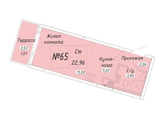 Продажа квартиры студии, 22.96 м2, село Фрунзе, улица Мира, 27А