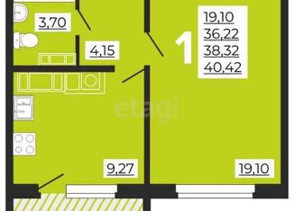 Продажа 1-комнатной квартиры, 40.42 м2, деревня Киселёвка, деревня Киселёвка, 7