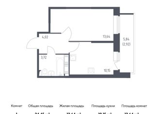 Продается 1-комнатная квартира, 34.45 м2, Колпино, ЖК Новое Колпино, жилой комплекс Новое Колпино, к34