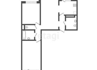 3-комнатная квартира на продажу, 83.2 м2, Тюмень, улица Монтажников, 34, ЖК Квартал 1964