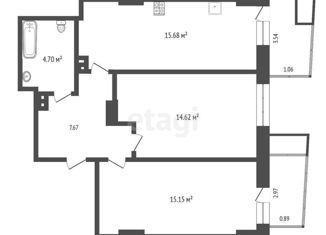 Продается 3-комнатная квартира, 60 м2, Ростов-на-Дону, улица Ларина, 45к9, ЖК Сердце Ростова 2