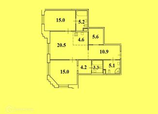 Продается 2-ком. квартира, 89.4 м2, Санкт-Петербург, проспект Шаумяна, 14, ЖК Альтер