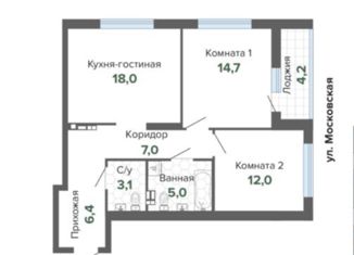 Продается двухкомнатная квартира, 70 м2, Екатеринбург, Московская улица, 190, метро Чкаловская