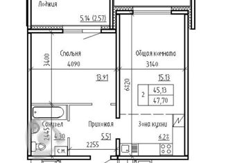 Продам 2-комнатную квартиру, 45.2 м2, посёлок Элитный, улица Фламинго, 13