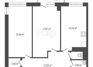 Продается 2-комнатная квартира, 63.8 м2, Красноярск, улица Петра Подзолкова, 24